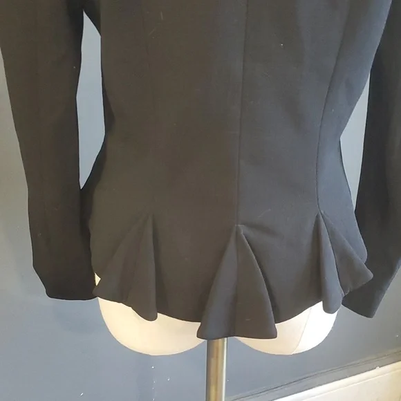 Ralph lauren black label wool blend  women black zip front  jacket blazer size 8 - Picture 5 of 14